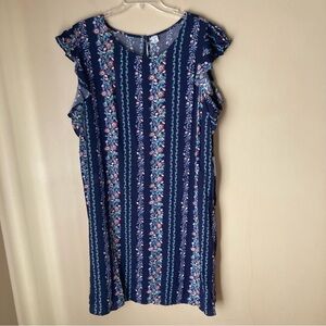 Old Navy Women’s NWT Navy Floral Dress; Size XXL Tall
